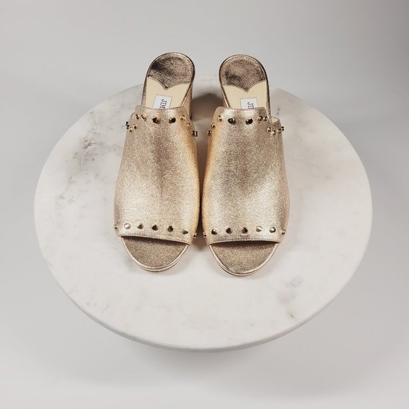 Jimmy Choo Rose Gold Leather Mules & Clogs - Picture 2 of 7